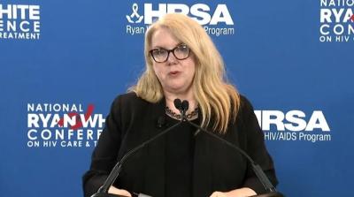 HRSA Administrator Carole Johnson speaks at the 2022 National Ryan White Conference on HIV Care and Treatment