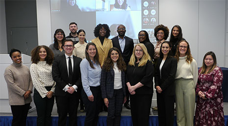 Group portrait of HRSA Administrator Carole Johnson with members of the HRSA Scholars Program and Health Equity Fellows Class of 2022.