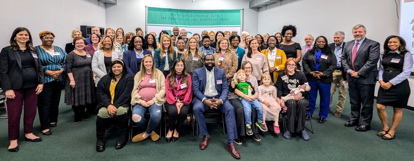 Group photo of HRSA staff and attendees at the Alabama convening of Enhancing Maternal Health Initiative.