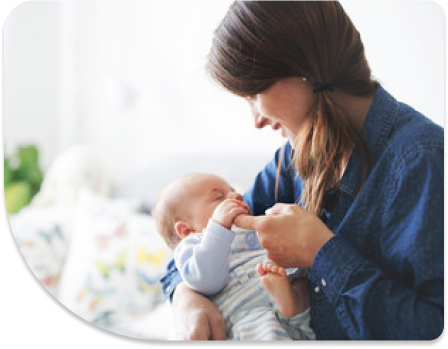 Woman holding baby