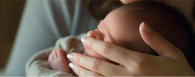 A person is holding a baby.